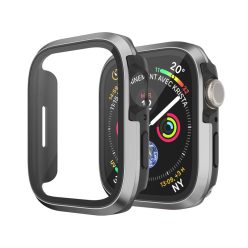   Szürke-fekete alumínium Apple Watch védőtok edzett üveggel