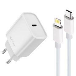   30W USB-C hálózati adapter, PD gyorstöltő + 1m USB-C - Lightning kábel